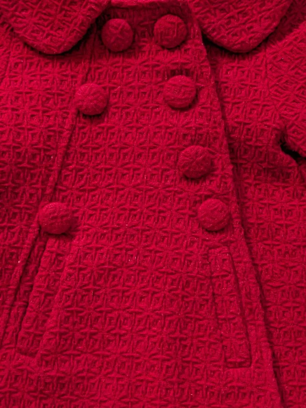 Vintage Red Geometric Texture Toddler‎ Coat Boutique Style Size 3